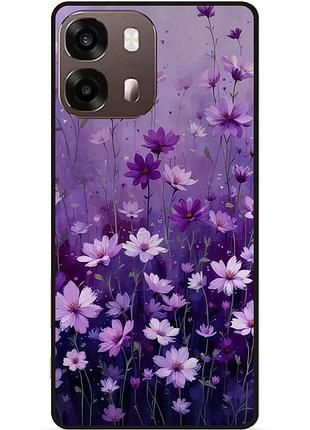 Силиконовый чехол бампер для oppo a6s с рисунком полевые цветы