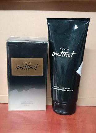 💎🔥 набор instinct avon мужской (инстинкт эйвон): туалетная вода 75 мл + гель-шампунь 2-в-1 200 мл — раритет,