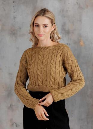 Кроп-джемпер ассоль карамель art knit