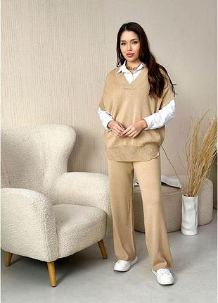 Жилетка вязаная бежевую jolie art knit