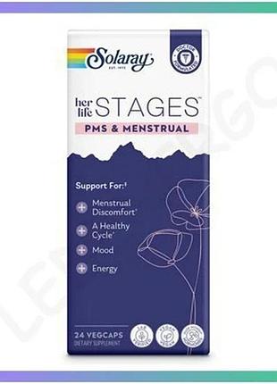 Добавка для підтримки жіночого здоров'я під час менструацій solaray womens health menstruation 24 капс sku_dsn_2023-10-2423