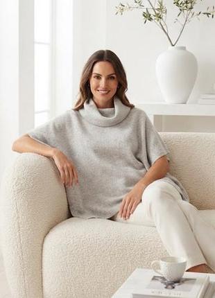 Супер крутое кашемир пончо свитер свободного кроя с горловиной-хомутом cashmere blend