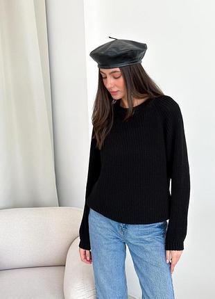 Джемпер чорний cotton art knit 3