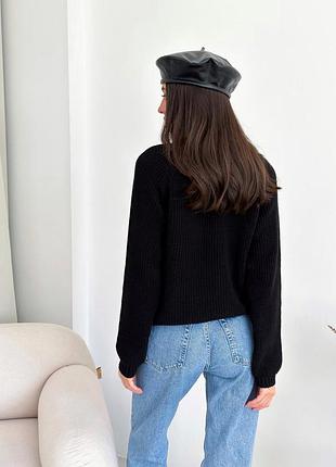 Джемпер чорний cotton art knit 6