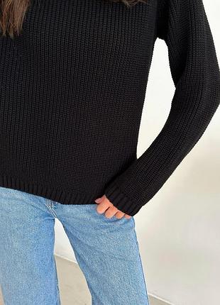 Джемпер чорний cotton art knit 7