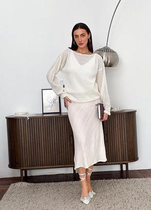 Жіночий джемпер soft молочний art knit