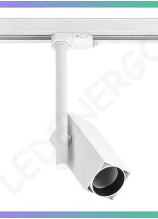 Трековый светильник gtv grosso gu10 20w квадратный белый для потолка освещение интерьерное sku_oledim_xld-grsgu10kb-nb