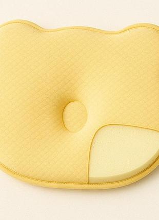 Подушка ортопедическая детская babycomfort papaella 27х22х3 см с эффектом памяти, в форме мишки желтая