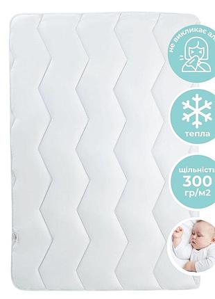 Одеяло детское всесезонное в кроватку comfort papaella 100х135 см, одеяло для детей антиаллергенное, теплое зигзаг біла