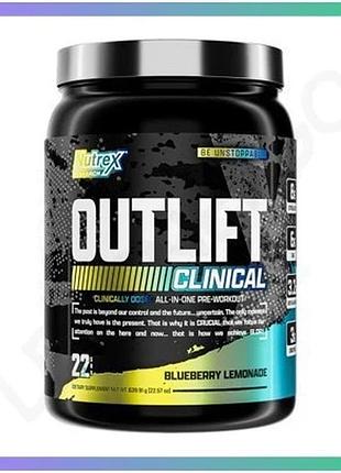 Предтренувальний комплекс outlift clinical 639,91 г смак чорничний лимонад для енергії сили витривалос sku_dsn_2023-10-6521