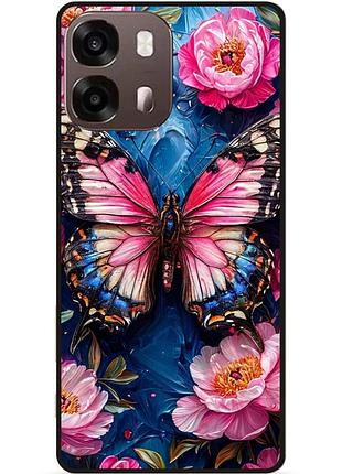 Силиконовый чехол для oppo a6s с картинкой бабочки мотыльки