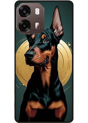 Силиконовый чехол бампер для oppo a6s с рисунком доберман