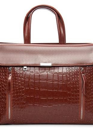 Podium сумка женская классическая кожа alex rai 5052 camel croco