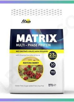 Протеиновый комплекс fitwin matrix 900г вкус матча-ягода для восстановления мышц и повышения выносливо sku_dsn_2024-11-0108