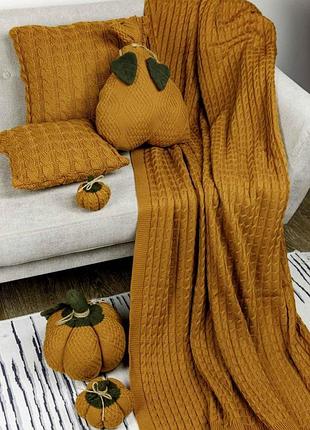Плед happy fall kosa охра тм прованс 3
