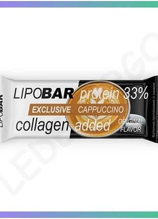 Протеїновий батончик lipobar exclusive 50г капучино корисний перекус для енергії і відновлення здоров' sku_dsn_2023-10-6882