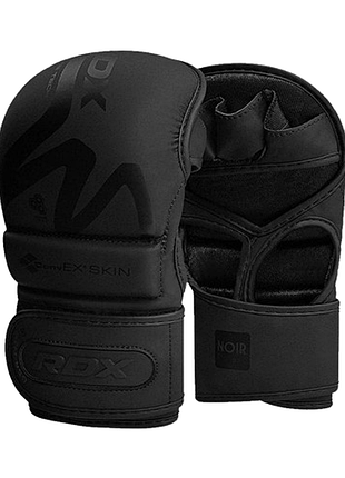 Рукавиці для мма (греплінгові рукавички) rdx t15 noir inner matte black l