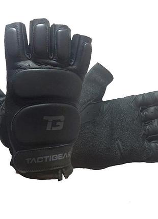 Перчатки тактические кожаные без пальцев tactigear ps-8801 patrol black m