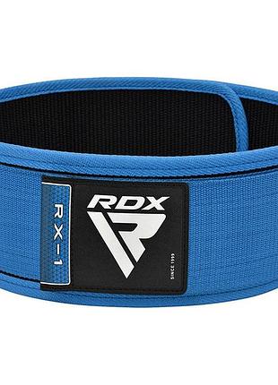 Пояс для тяжелой атлетики rdx rx1 weight lifting belt blue-xl