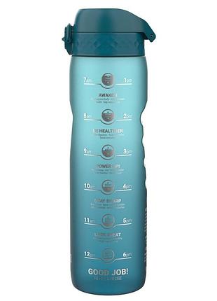 Пляшка для води ion8 1000 мл. bpa free, times to drink, (еко пляшка) bpa free, teal & blue