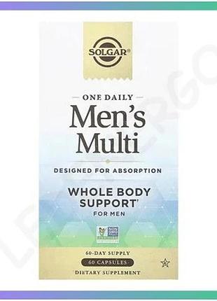 Мультивітаміни solgar one daily men's multi 60 капсул для чоловіків підтримка енергії і імунітету sku_dsn_2024-11-0728