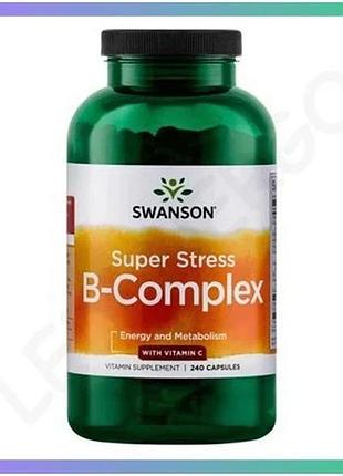 Комплекс витаминов группы в swanson super stress b-complex с витамином с 240 капсул для иммунитета и э sku_dsn_100-76-5144988-20