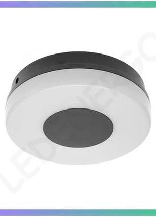Светодиодный светильник gtv twist 10w 750lm ip65 круглый черный для потолка и стен освещение sku_oledim_ld-twi10wok-40