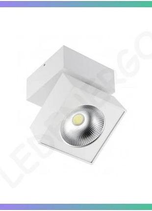 Світильник gtv led bianco 15w квадратний білий з нахилом для стелі ip20 4000k sku_oledim_ld-bnc15wkb-nb