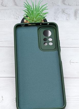 Чехол pro camera для xiaomi redmi note 12 pro 4g бампер с микрофиброй зеленый 2