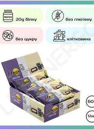 Протеїновий батончик fitwin cookies cream 60 г 20 г білка без цукру для активного способу життя переку sku_dsn_2022-10-1736