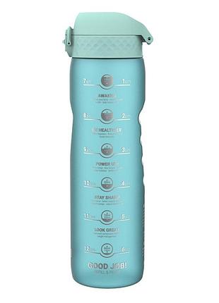 Пляшка для води ion8 1000 мл. bpa free, times to drink, (еко пляшка) bpa free, sonic blue