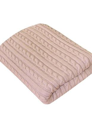 Вязаный плед косы soft пудра тм прованс 4