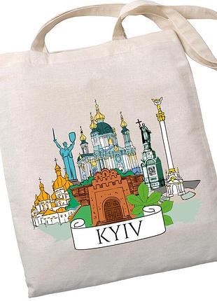 Эко-шоппер bookopt bk4070 "киевские пейзажи" бежевый