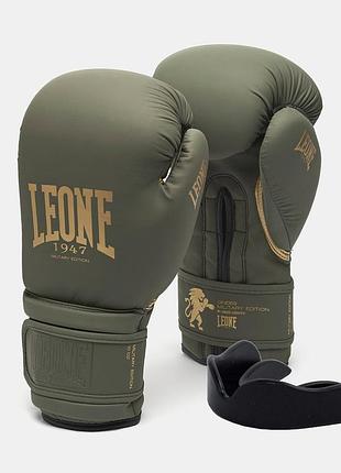 Боксерські рукавиці leone gn059g military edition green 12 унцій (капу в комплекті)