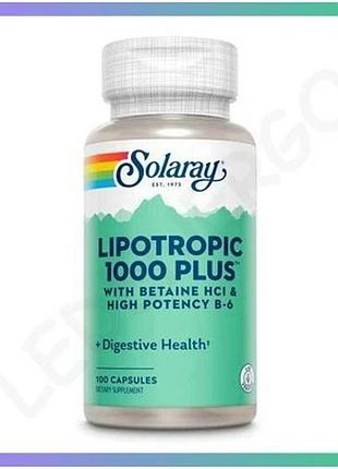 Ліпотропний комплекс solaray lipotropic 1000 plus 100 капсул для зниження ваги та прискорення метаболі sku_fitsh_cn20532-1
