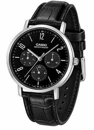 Мужские часы casio mtp-vt06l-1b на кожаном ремешке, кварцевый классический аксессуар