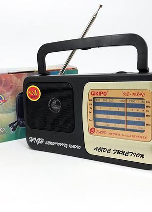 Радиоприёмник kipo kb-408 ac мощный радио fm c usb питание от батарейки r20 или от сети