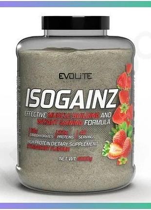 Гейнер evolite nutrition isogainz 4 кг полуниця для набору м'язової маси відновлення витривалості sku_fitsh_cn14840-4