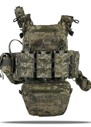 Плитоноска быстросвалочная kiborg gen ii +8 подсумков пиксель зсу
