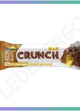 Протеїновий батончик fitwin crunch bar 25% шоколад і апельсин 12x50г перекус для активних людей енерге sku_dsn_2023-10-4083
