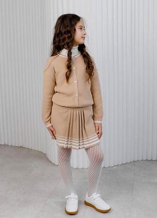 Детская кофта герда бежевая art knit 2