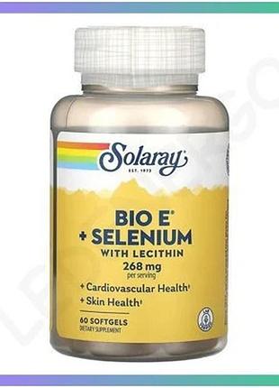 Вітамін e з селеном bio 268 мг 60 капсул дієтична добавка для здоров'я серця та шкіри антиоксидант sku_dsn_2023-10-6739