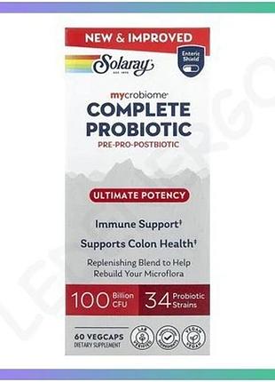 Пребіотики solaray complete probiotic ultimate potency 60 капсул для здоров'я кишечника і імунітету sku_dsn_2024-11-0257