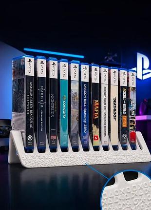Подставка для 12 дисков ps5, ps4, ps3, ps2, ps1 / настольная стойка под игры