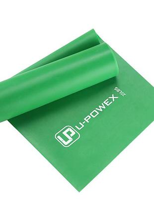 Лента эспандер для фитнеса и реабилитации u-powex fitness band 0.5мм. (9.1 кг) green