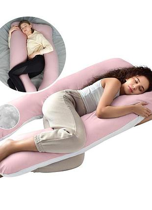 Подушка п-форма ideia 140х75х20 см u-shape для беременных, реабилитации и повседневного комфорта с наволочкой на молнии,