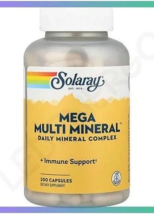 Мінеральний комплекс solaray mega multi mineral 200 капсул для дорослих для загального оздоровлення мі sku_fitsh_cn20296-1