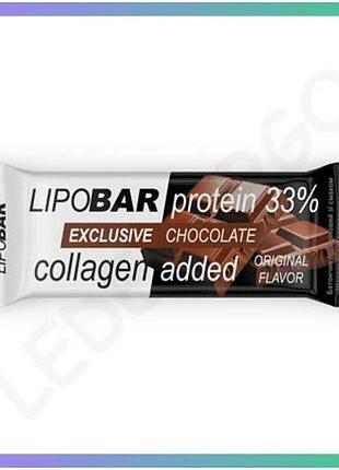 Протеїновий батончик lipobar exclusive 50г шоколадний натуральний перекус для спорту та здоров'я sku_dsn_2023-10-6877