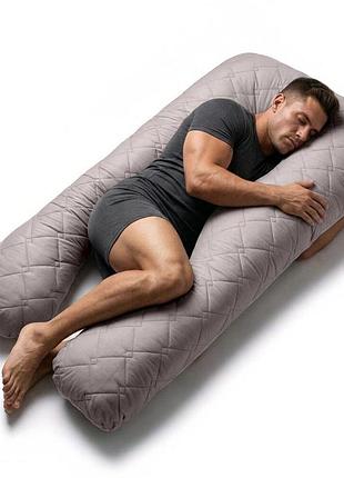 Подушка п-подобная ideia 140х75х20 см u-shape для беременных, реабилитации и повседневного комфорта с наволочкой на молнии,