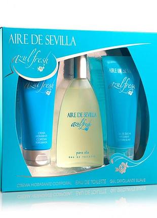 Набір косметики та парфюмерії для жінок instituto español "aire de sevilla azul fresh" daily skin care